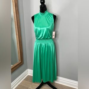 Nanette Lepore Emerald Isle Green Silky Flowy Midi Dress - NWT